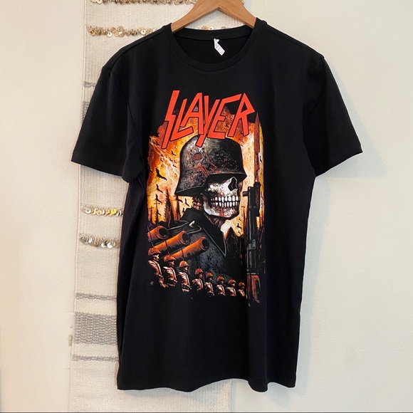 Tops - SLAYER Retro Vintage Style Skull Metal Band Tee
